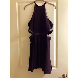 Nasty Gal Black Faux Leather Cutout Dress